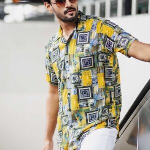 Men's Cuban Collar Shirt (MCC-005)